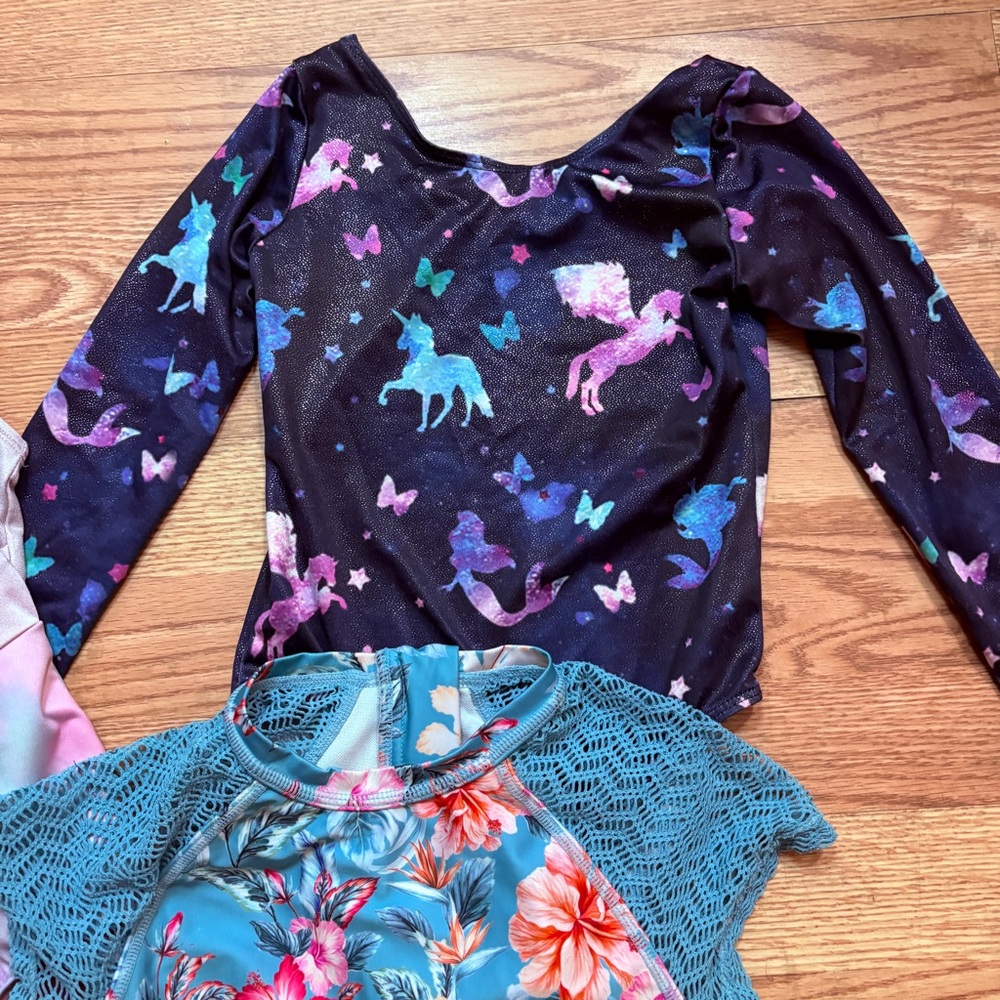 Colorful Kids One Piece Gymnastics Bundle of 5 Size 8/10 - Picture 4 of 11